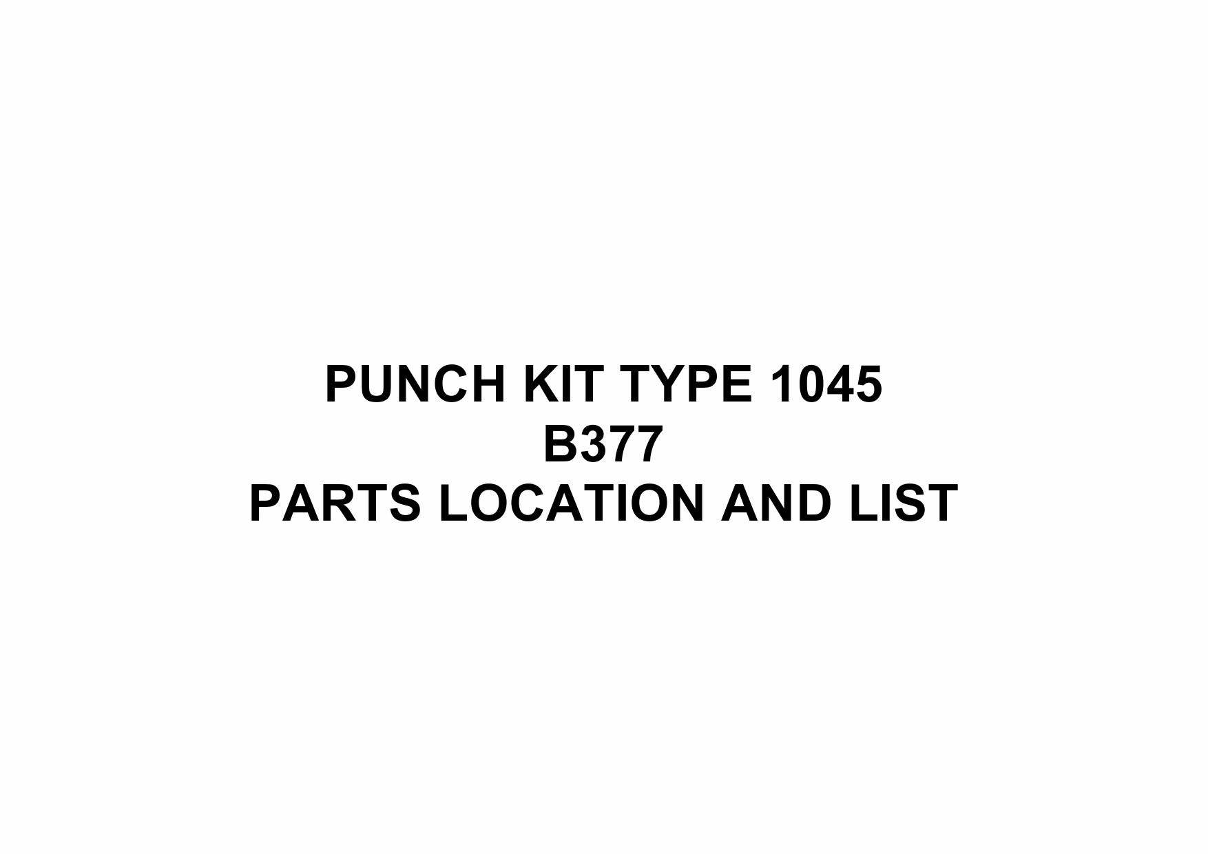 RICOH Options B377 PUNCH-KIT-TYPE-1045 Parts Catalog PDF download-1